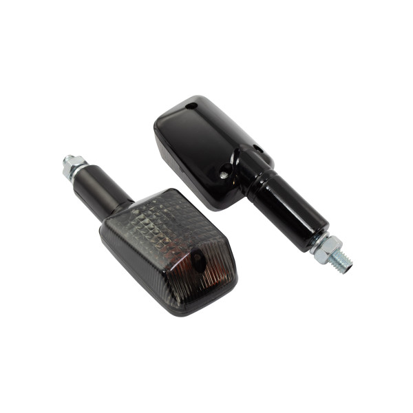 Bike It Bike it long stem mini indicators with black body and smoked lens